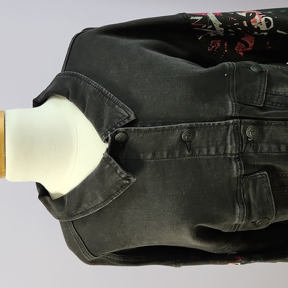 LOVE & LEGEND black denim jacket - Picture 3 of 12